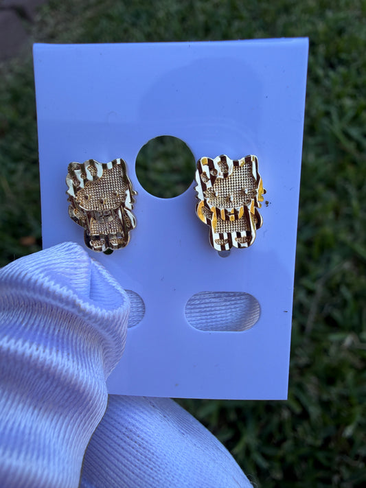 Full body Kitty Earrings Gold Plated