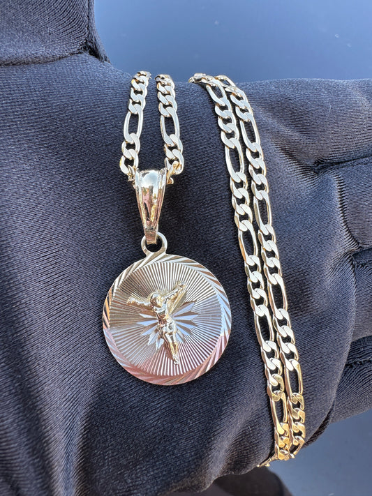 “Endless” Christ Circle tricolor Necklace with Chain