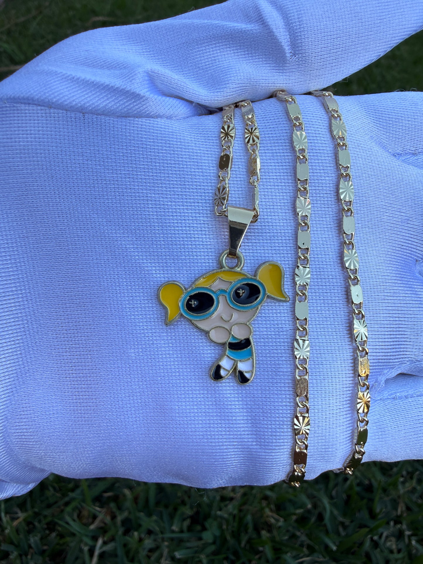 Girls - Puff - Girl Necklaces Pink- Blue- Green