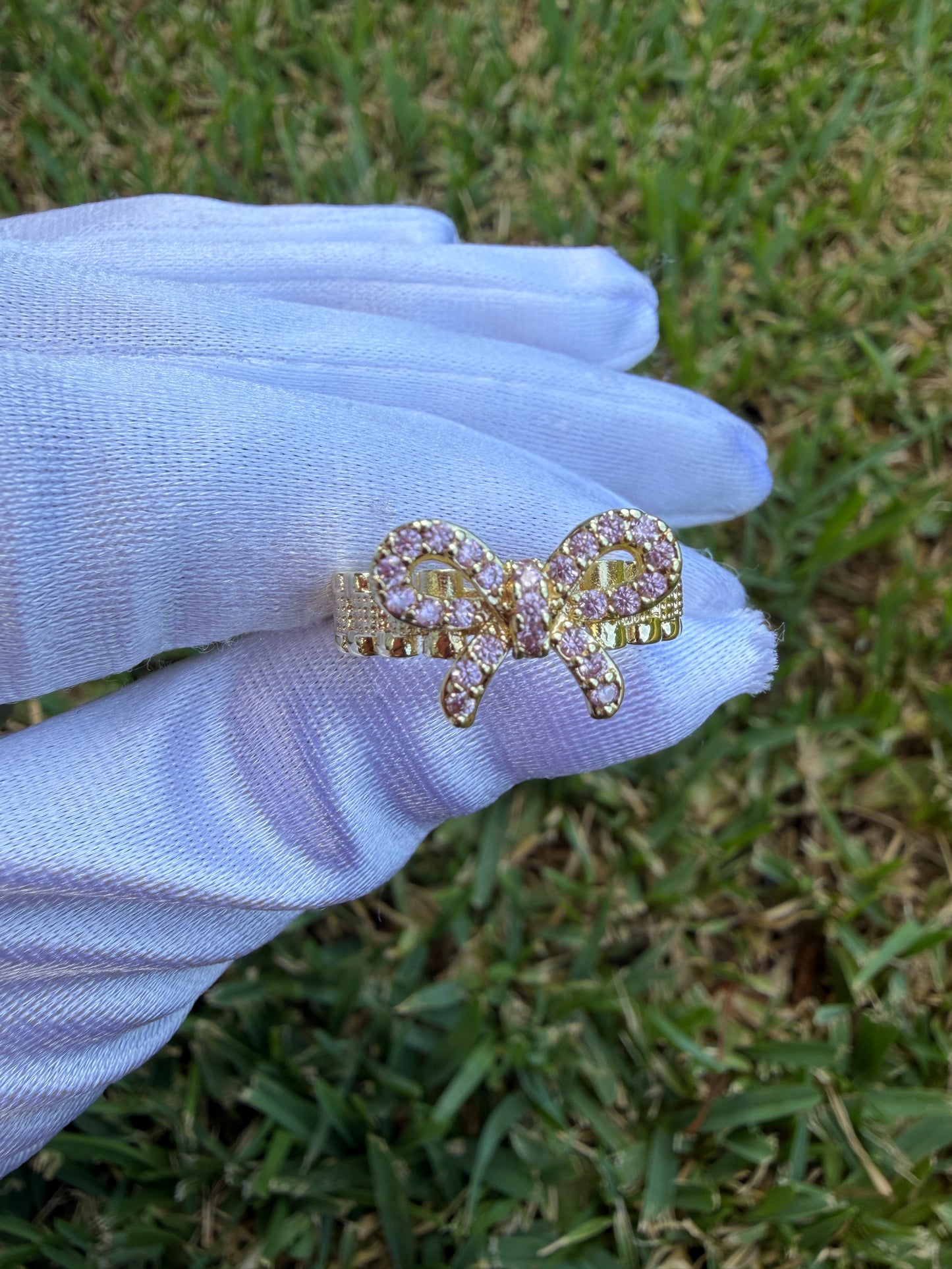 CZ Bow Ring – 18K Gold Plated