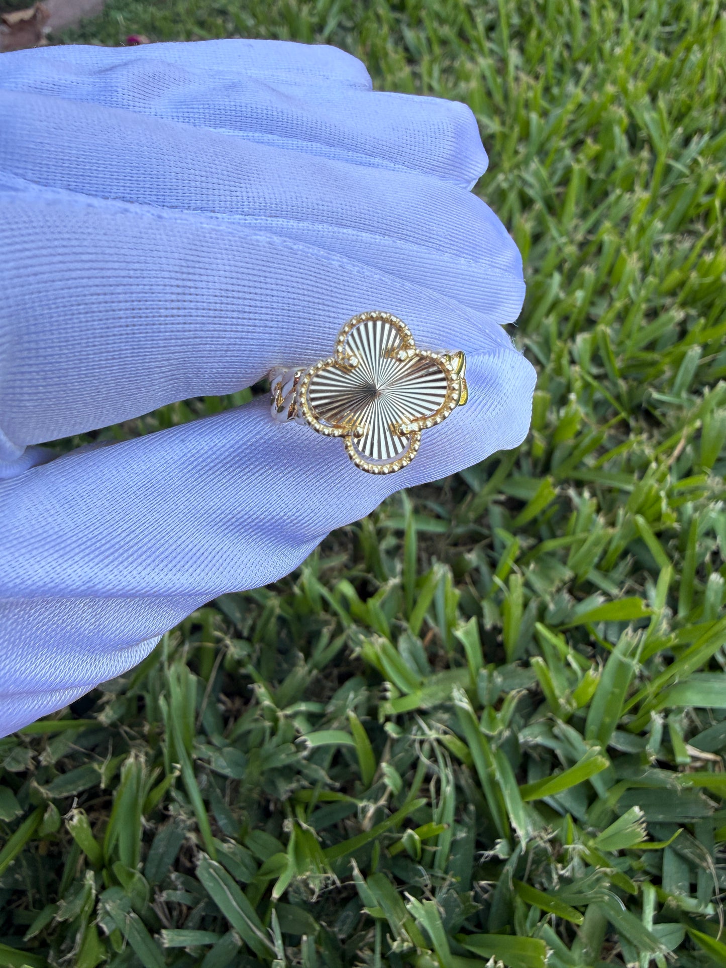 Nugget Cute Rings Gold Plated Heart & Clover Designs for Women's Fashion Jewelry Gold Plated Versatile and Charming Accessory