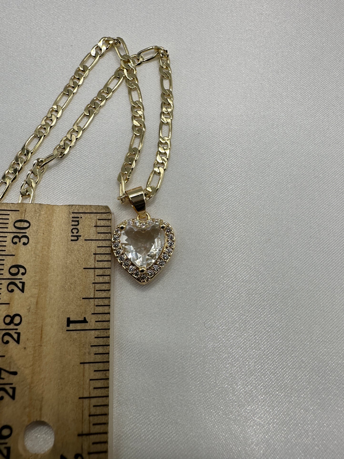 “Clear Rock” Heart Diamond Necklace -Gold Plated