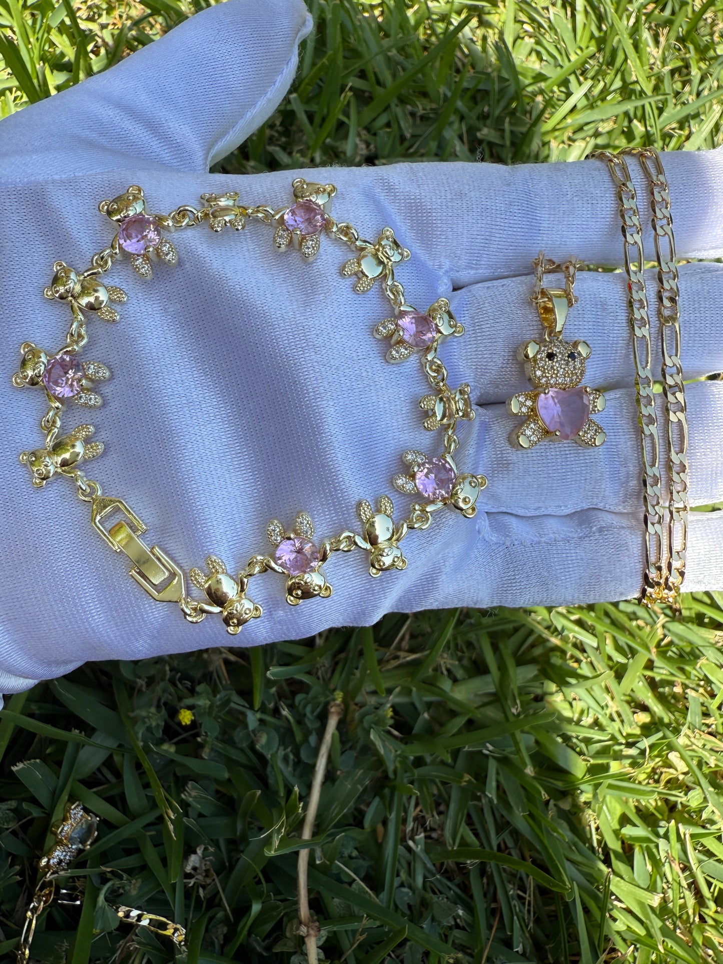 Bear Necklace and Bracelet Set for her