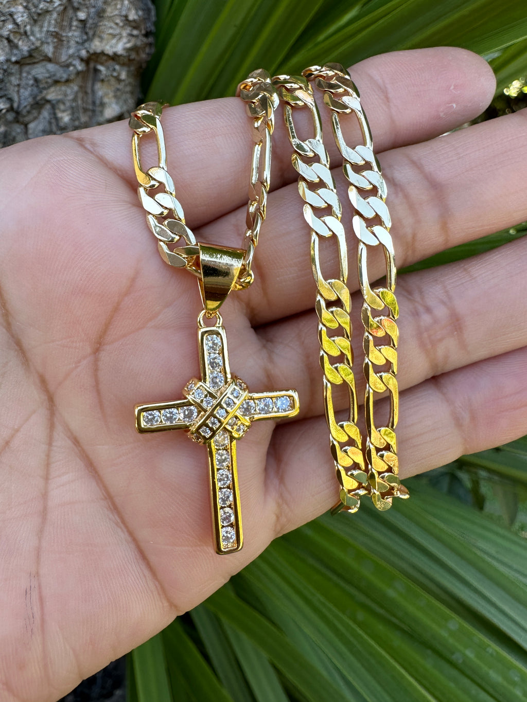 “Vibes” Cross Necklace Gold Plated