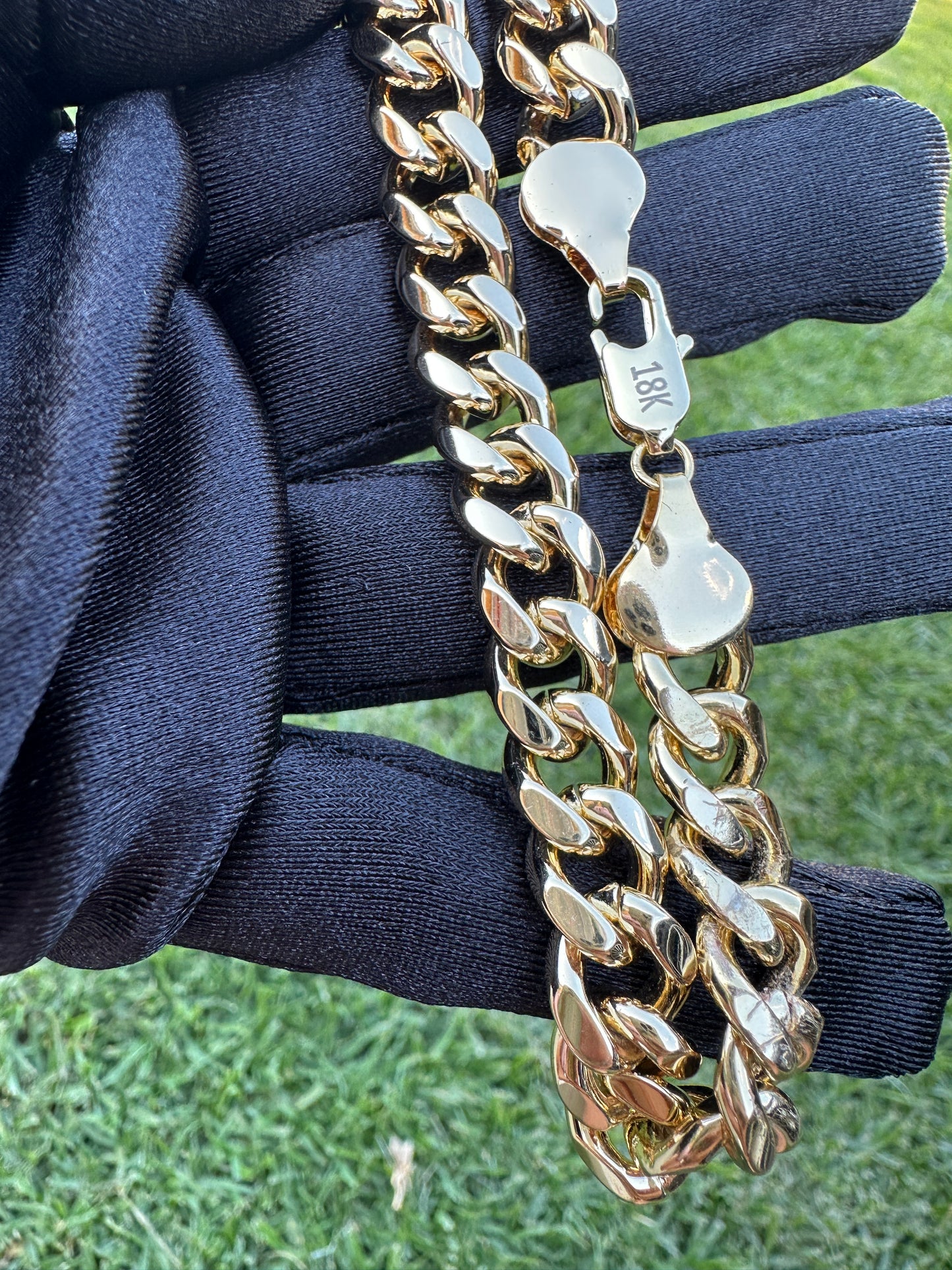 Solid Cuban Link Bracelet Gold Plated 18k