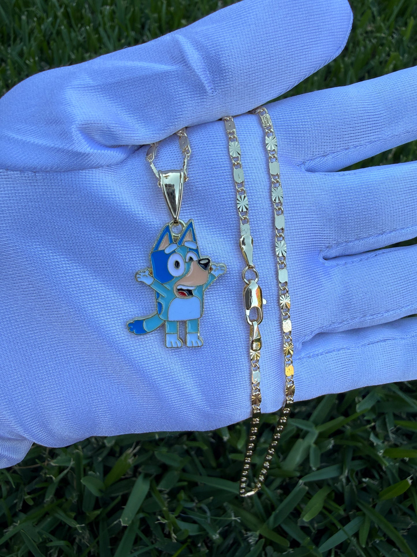 Blue dog Necklace Orange Dog Necklace