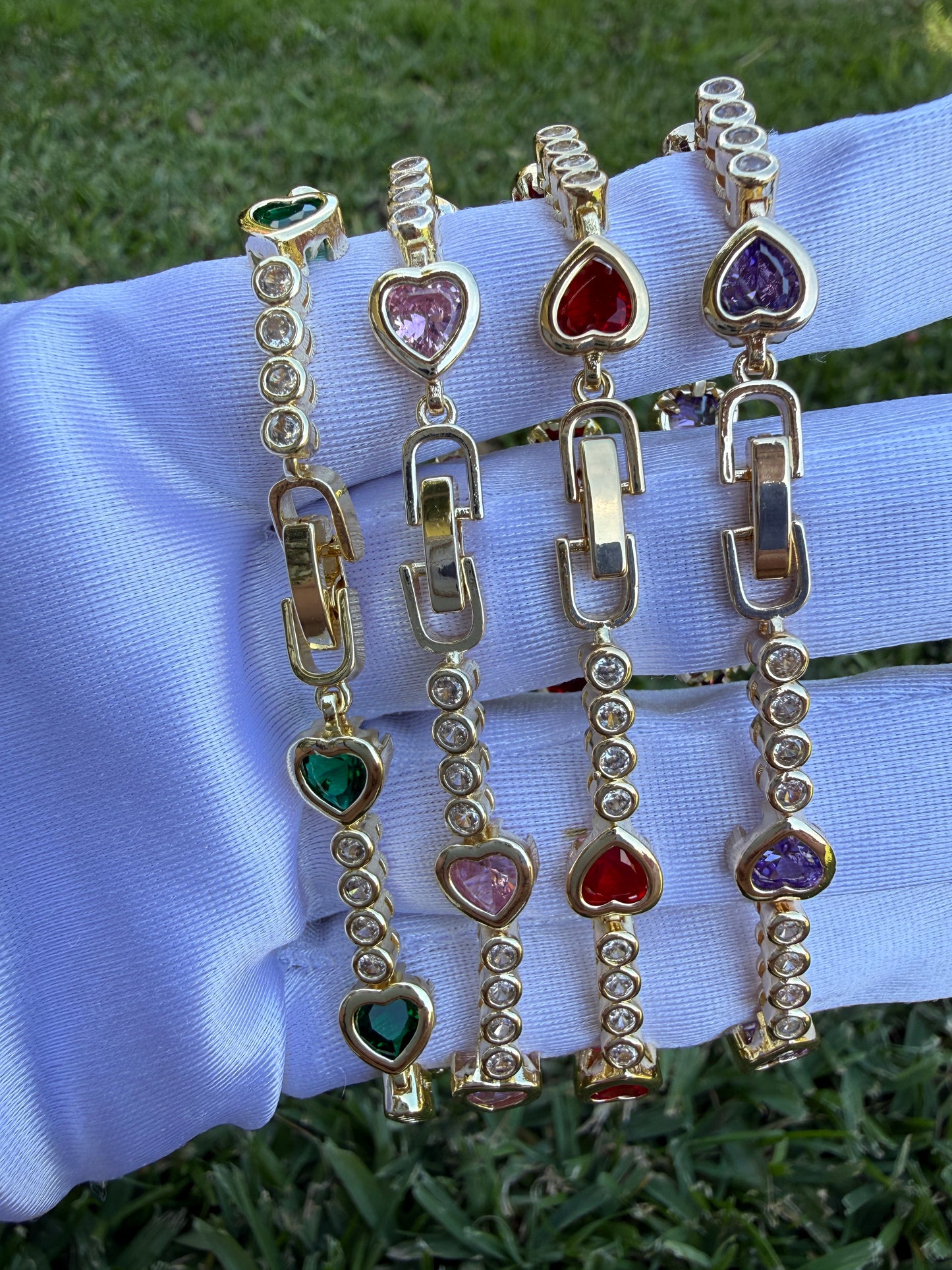 Heart 7” Color gold plated Bracelet