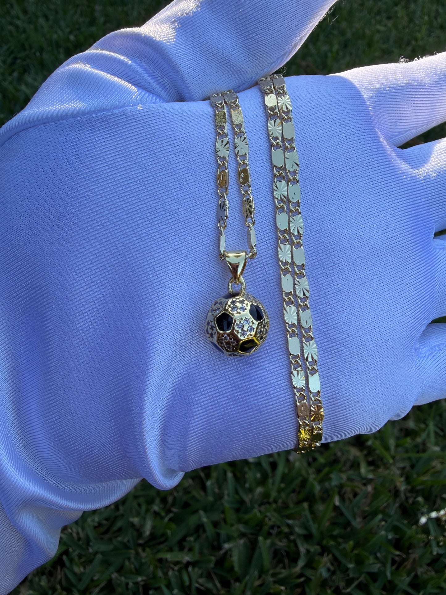 Soccer ball Necklace with Chain