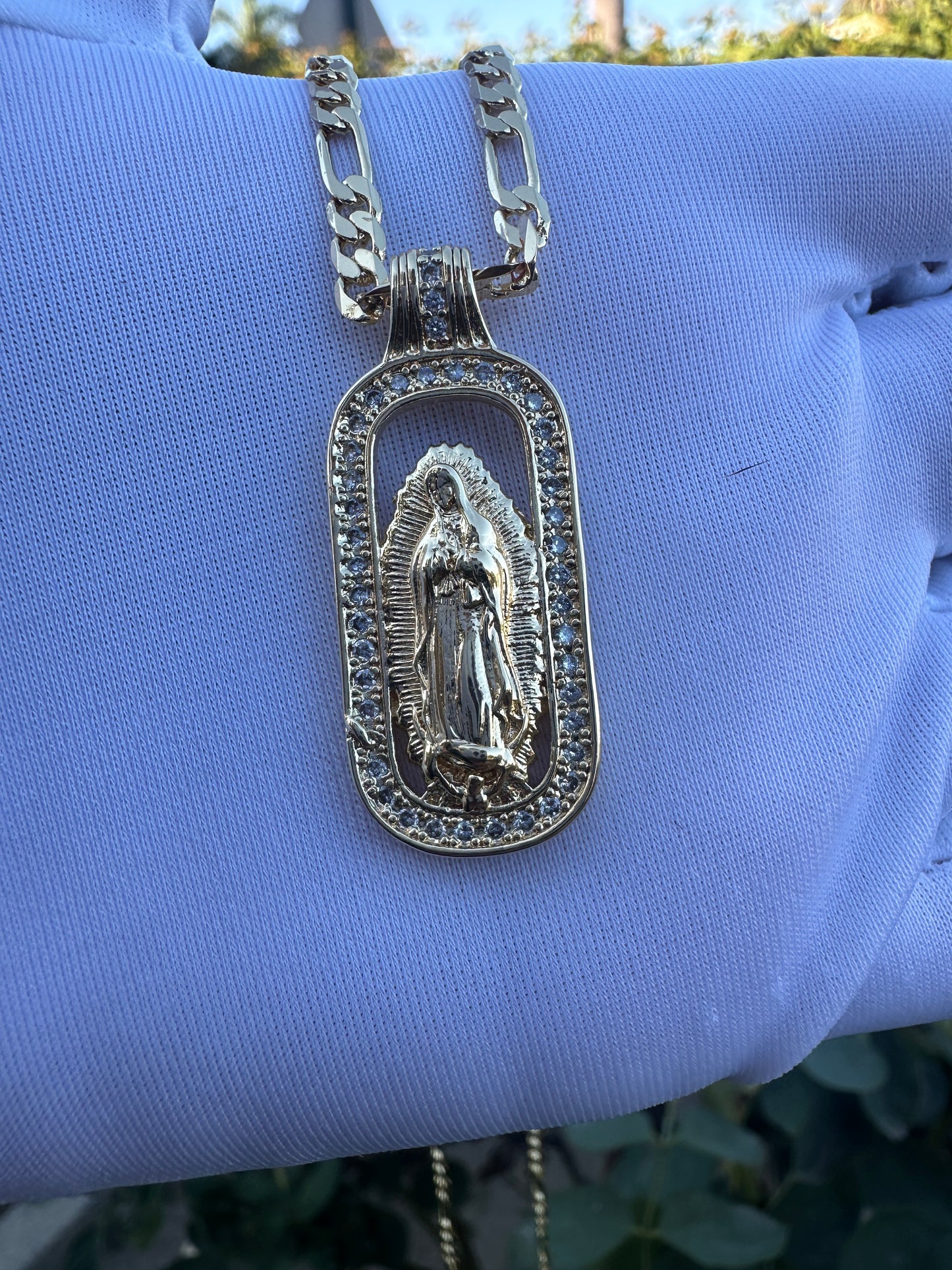 Virgin Of Guadalupe Necklace Gold Plated for him or her