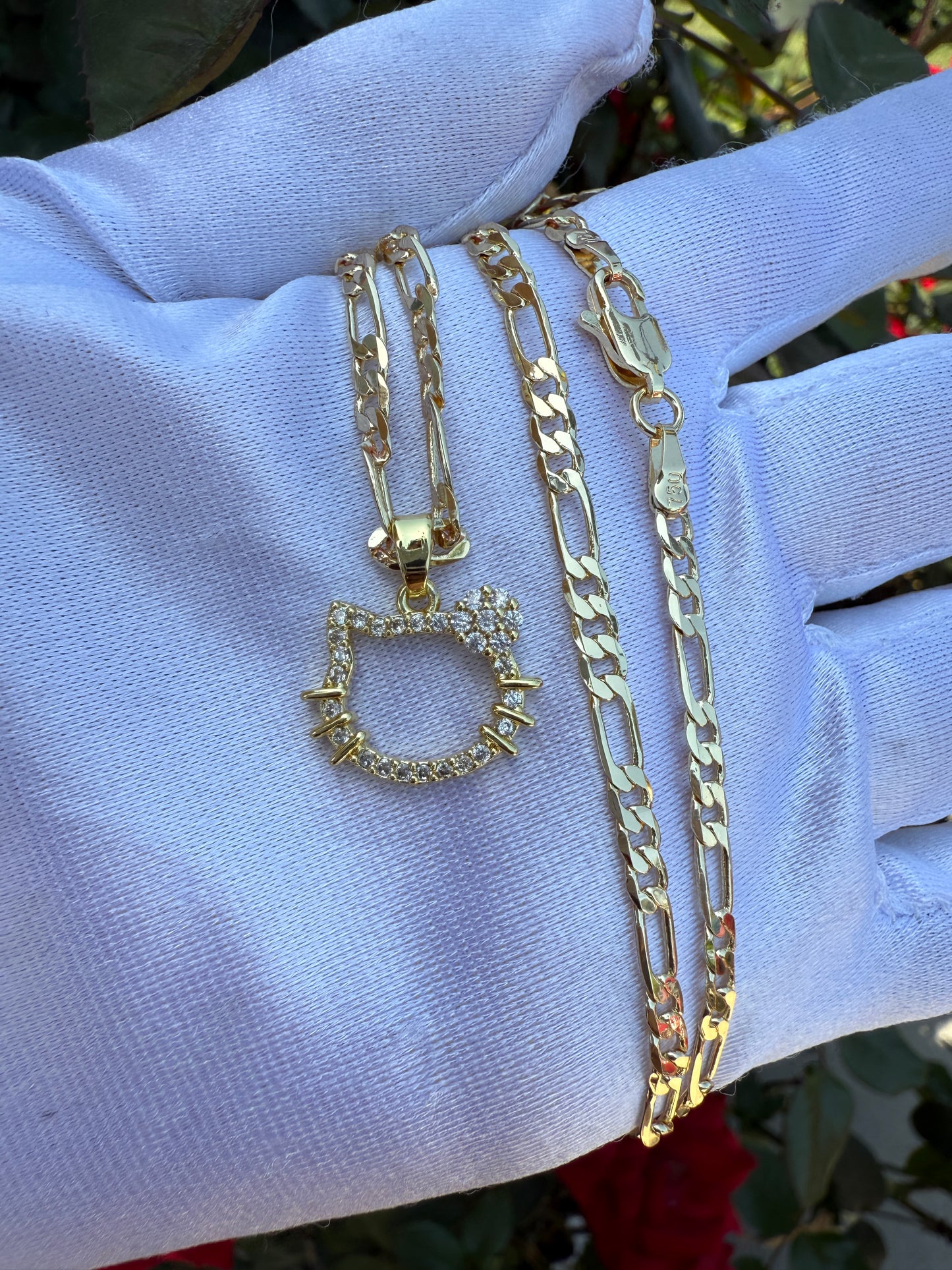 Cat Necklace with Chain Kitty Pedant with Chain