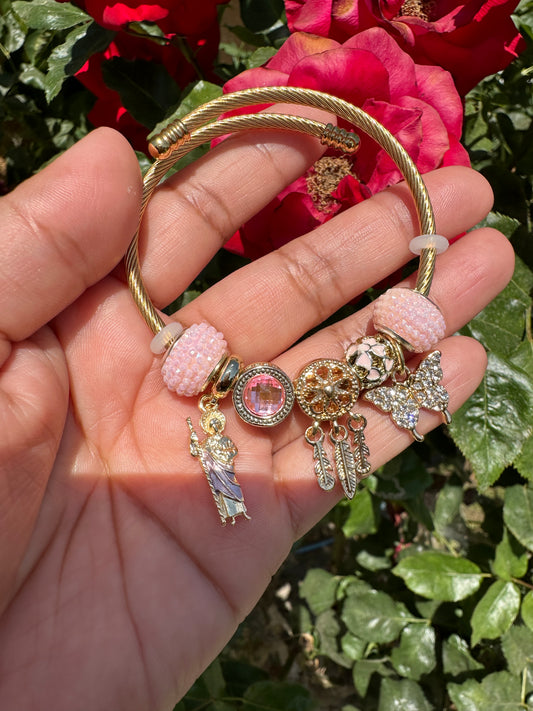 Pink St Jude Charms Bracelet