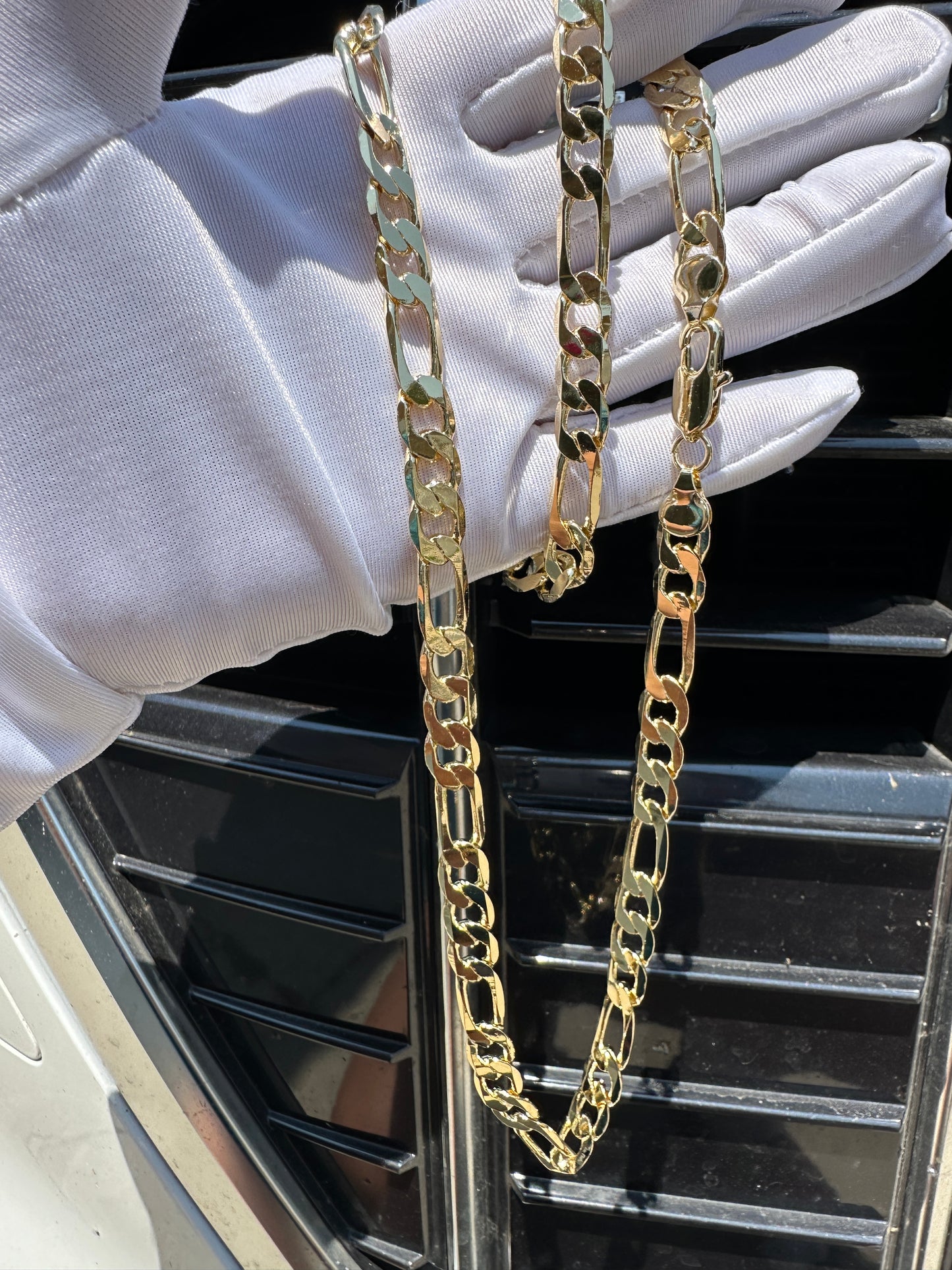 8mm Figaro Chain 24” Gold Plated 18k