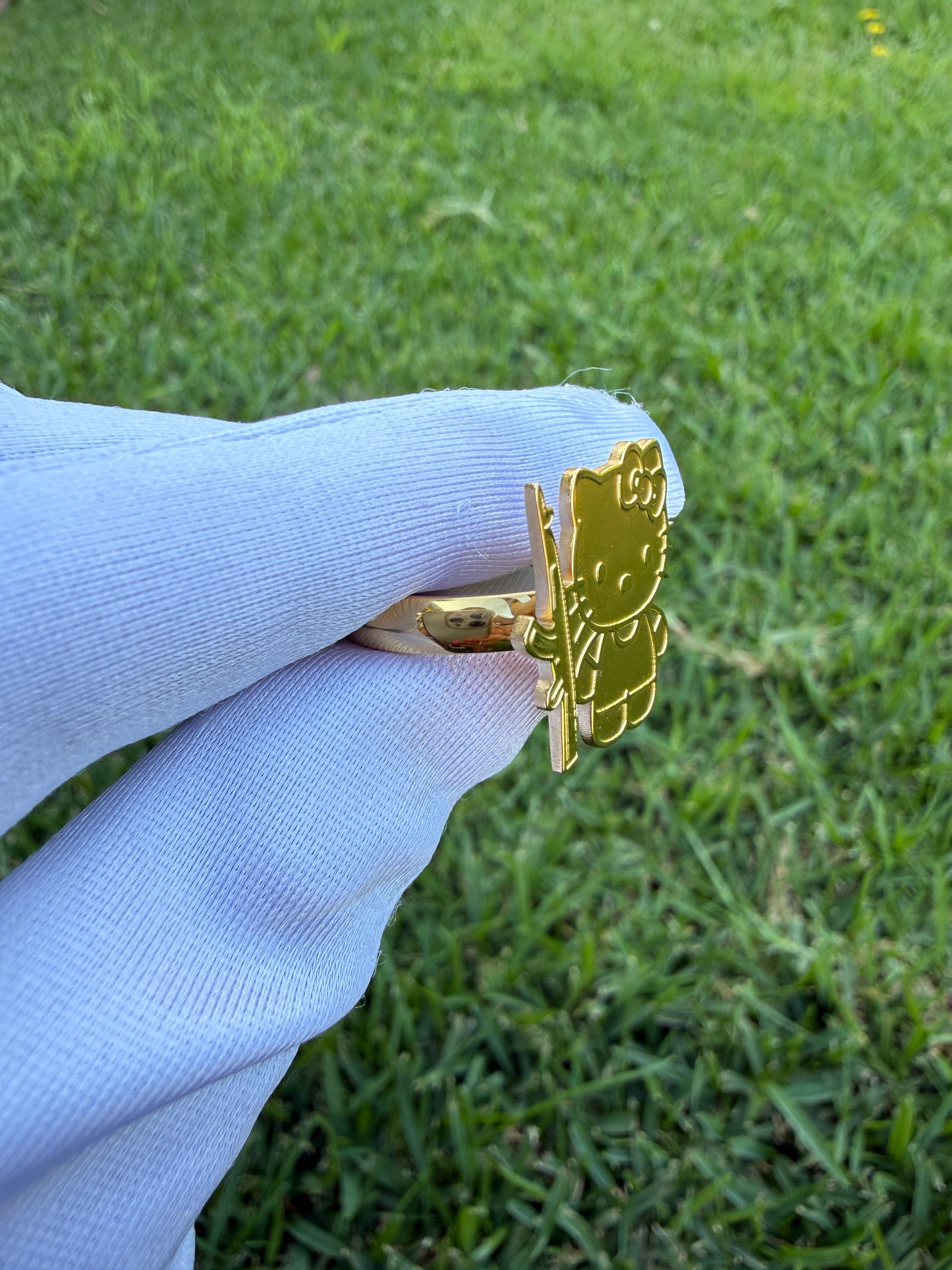 Stainless Steel Ak Kitty Ring