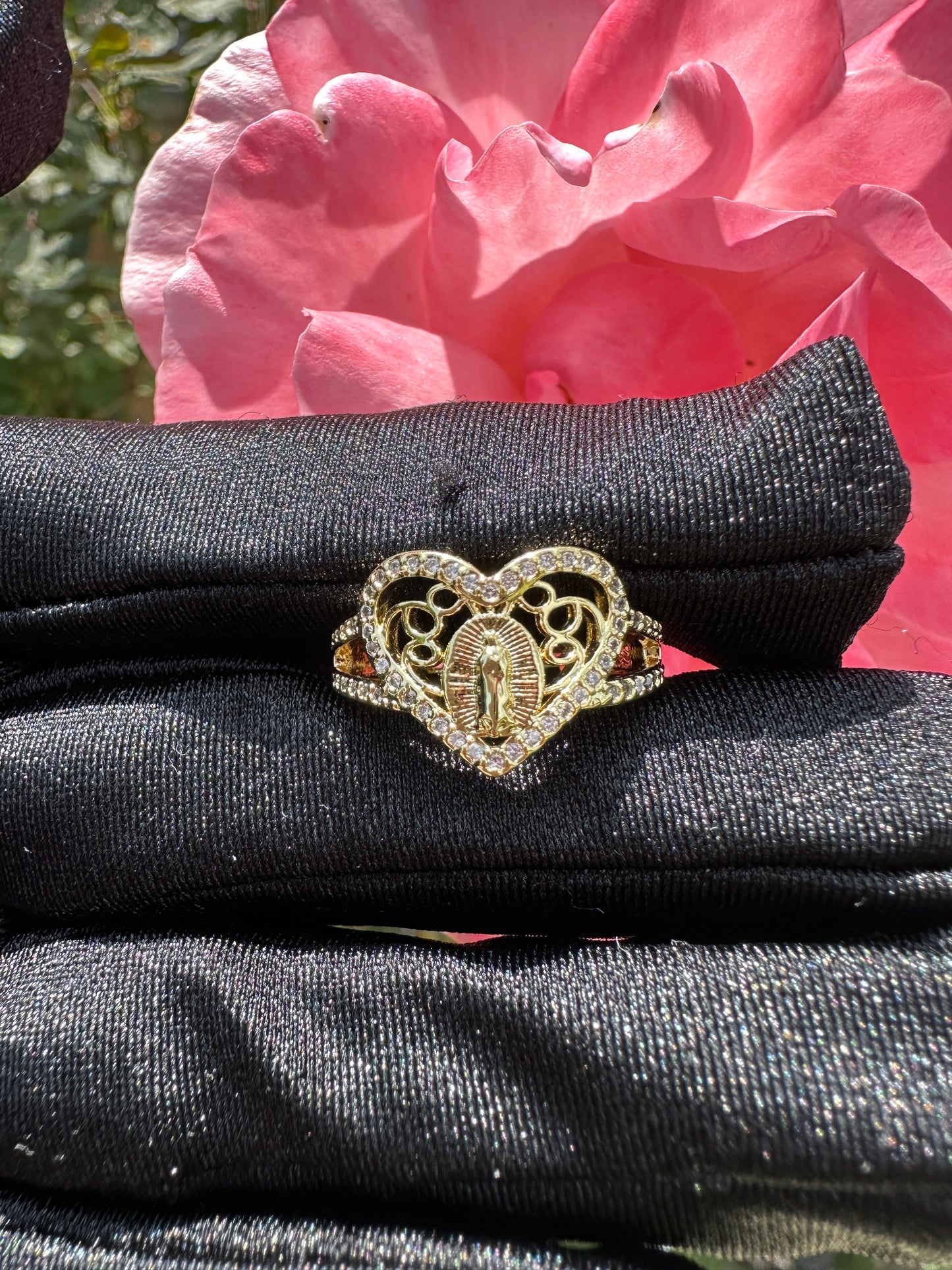 Heart Virgin of Guadalupe Ring Adjustable