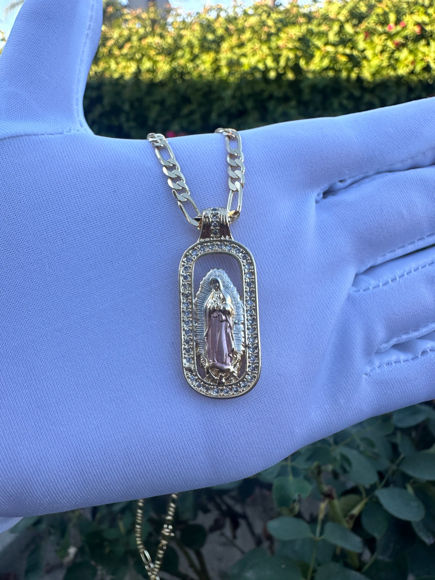 Virgin Of Guadalupe Necklace Gold Plated for him or her