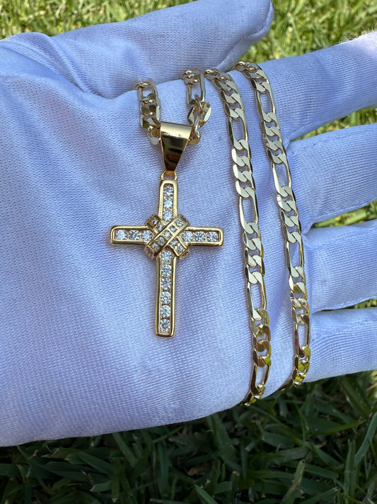 “Vibes” Cross Necklace Gold Plated