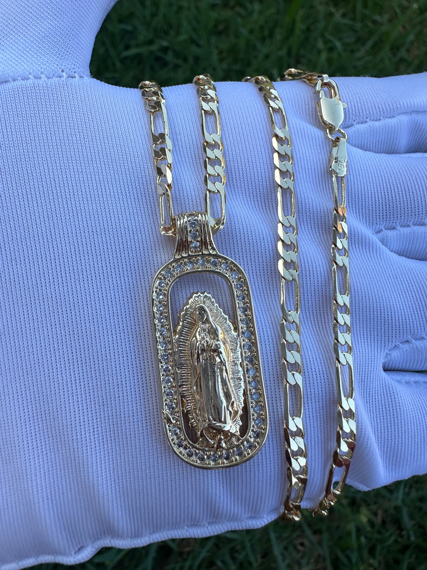 Virgin Of Guadalupe Necklace Gold Plated for him or her