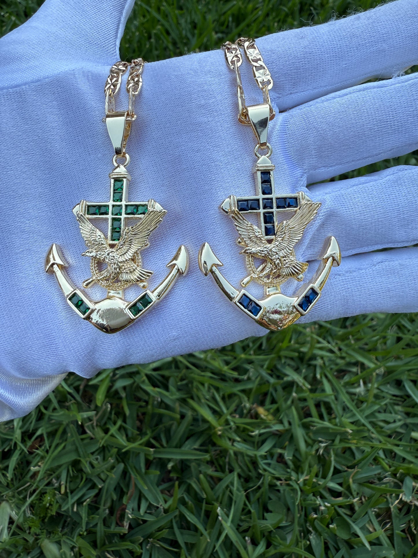 Anchor Eagle Necklace Plated