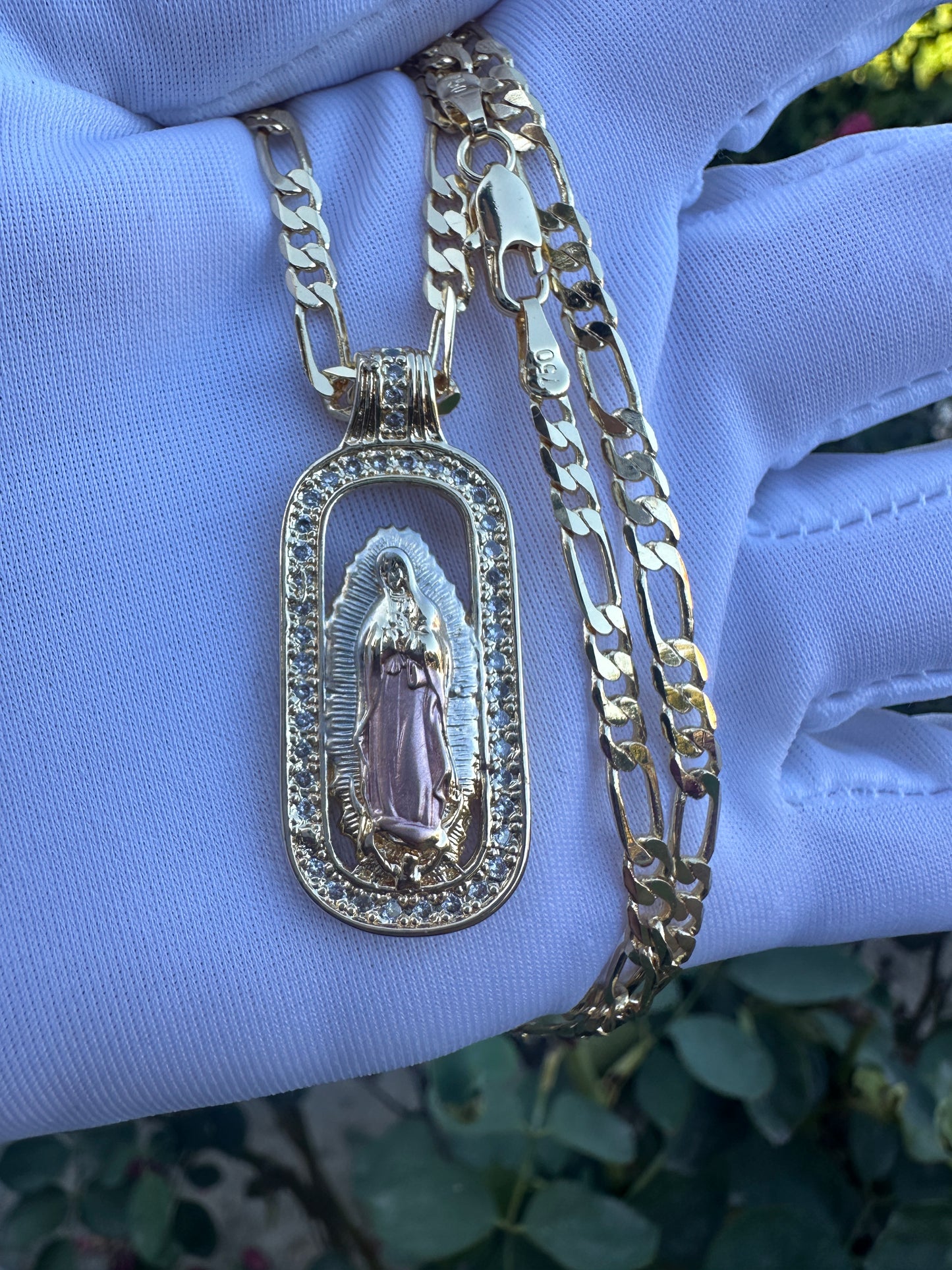 Virgin Of Guadalupe Necklace Gold Plated for him or her