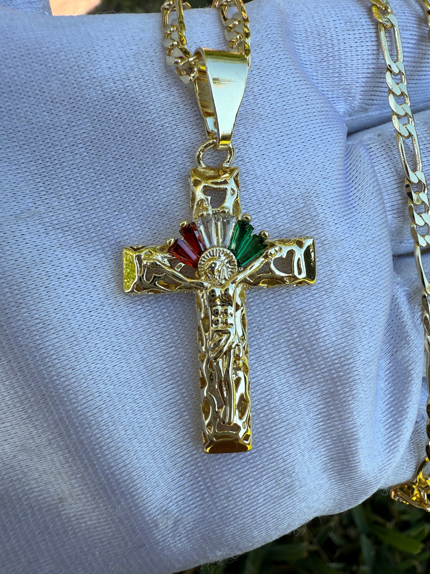 Cross Color Necklace with Jesus