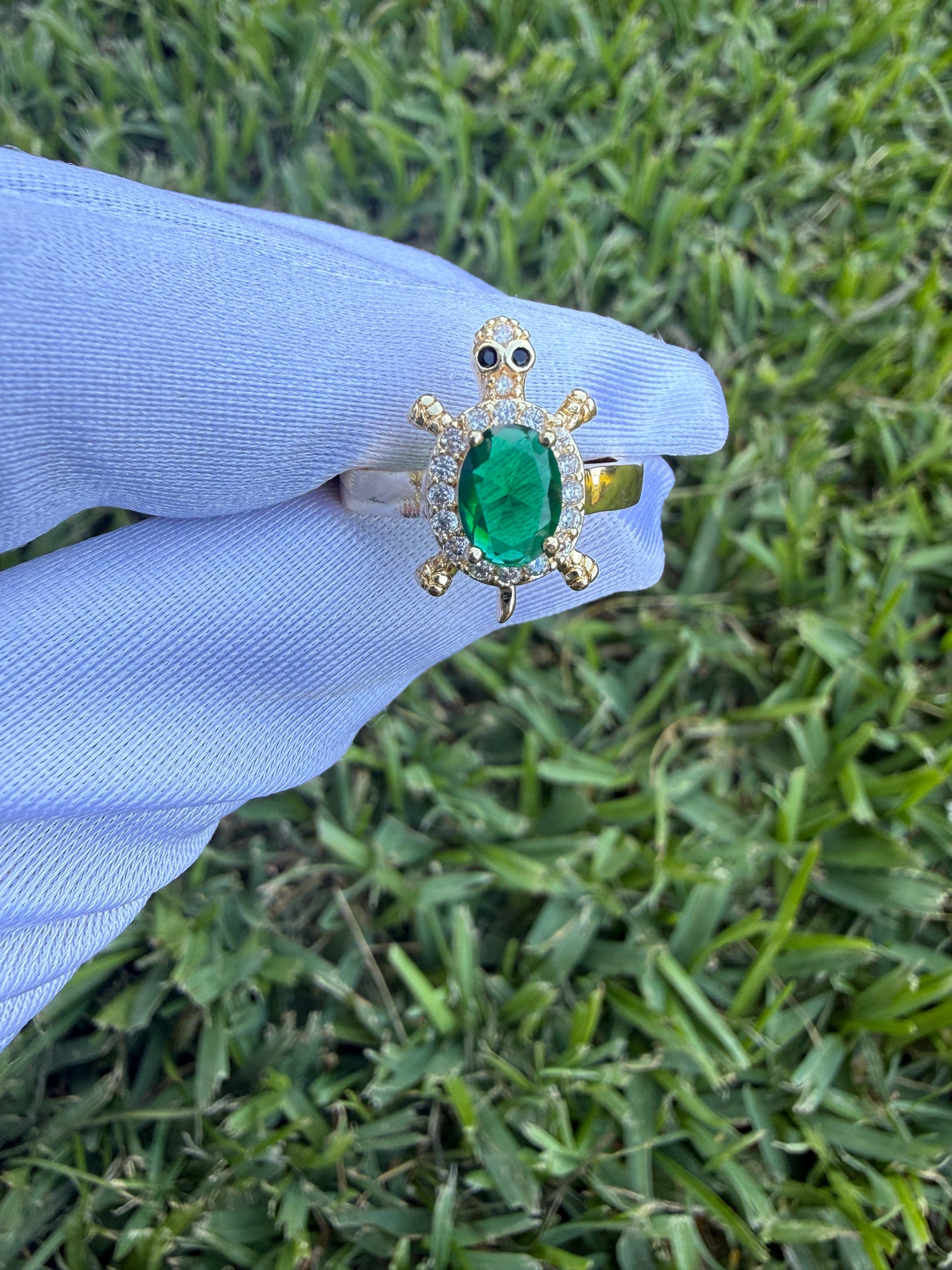 Good Luck Elephant and Turtle Rings Adjunct - Includes Decorative Elements and Gemstone Accents