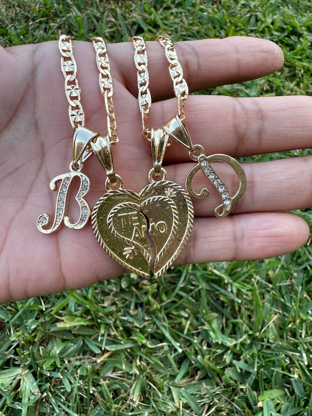 “4ever” Heart Half's Necklace Set for Couples