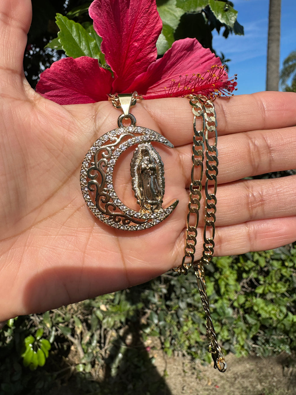 14k Half Moon Virgin Necklace