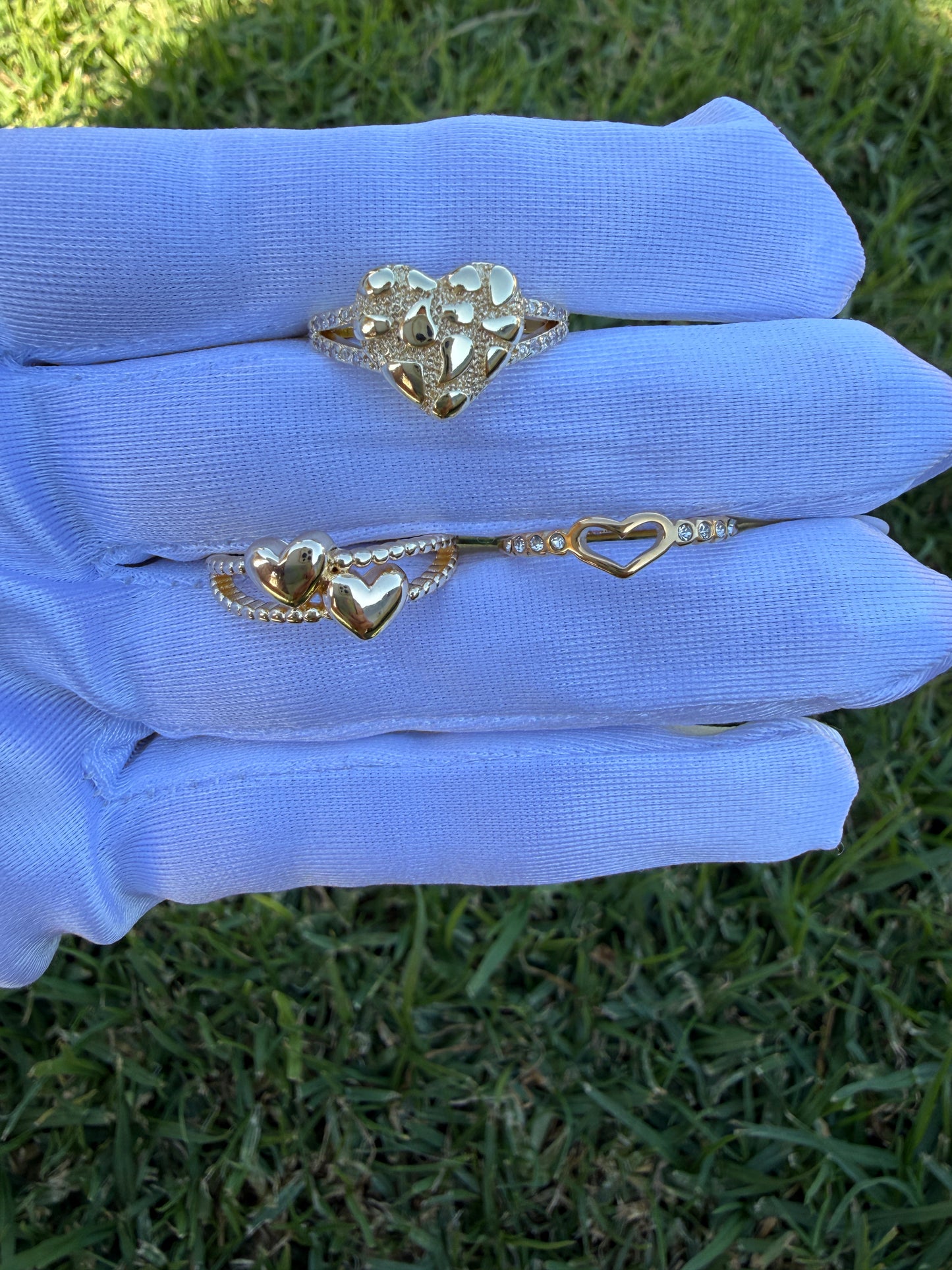 Heart Nugget Rings - Heart Rings