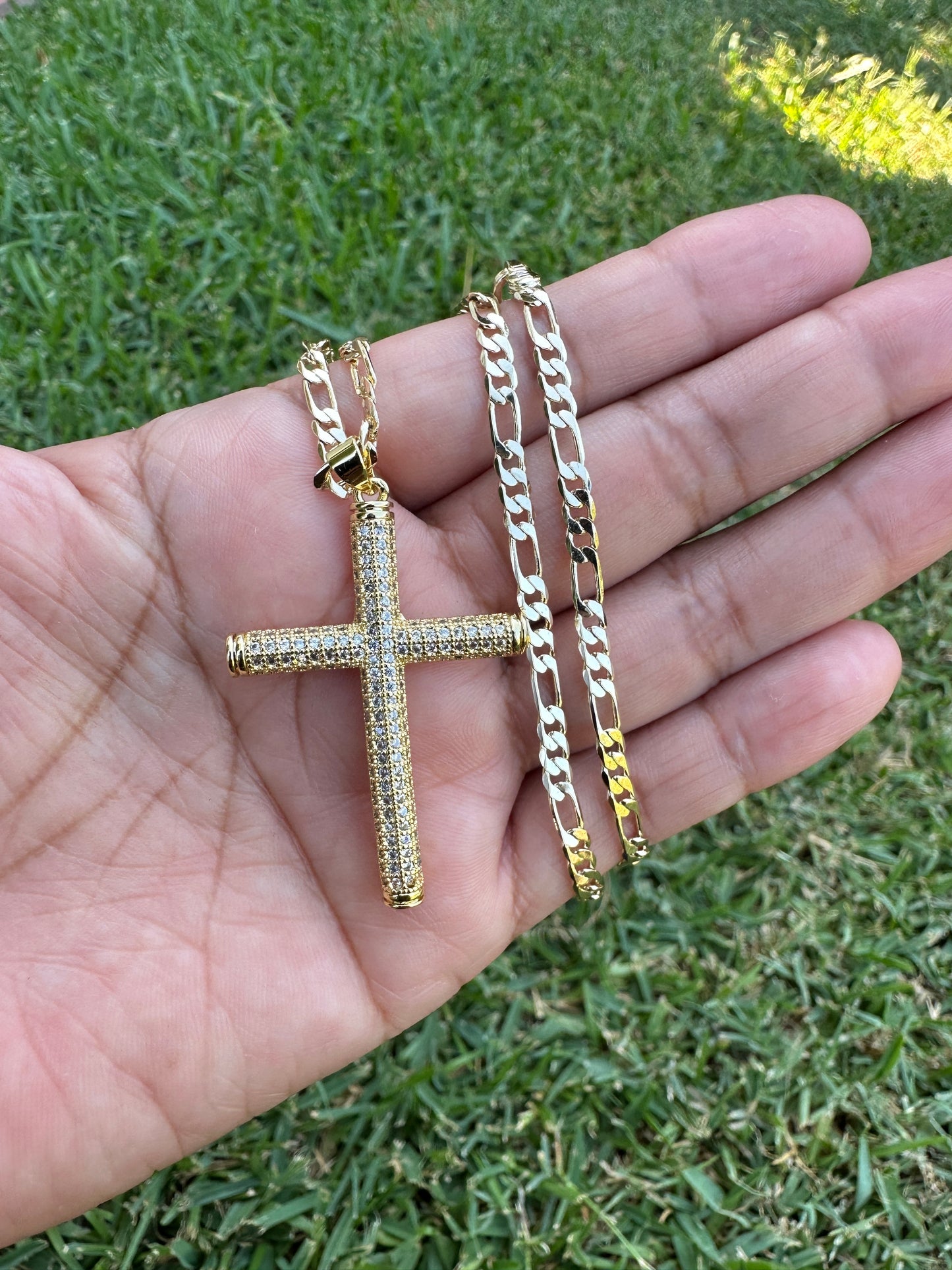 “All Fine” Cross Necklace double sided -Gold Plated