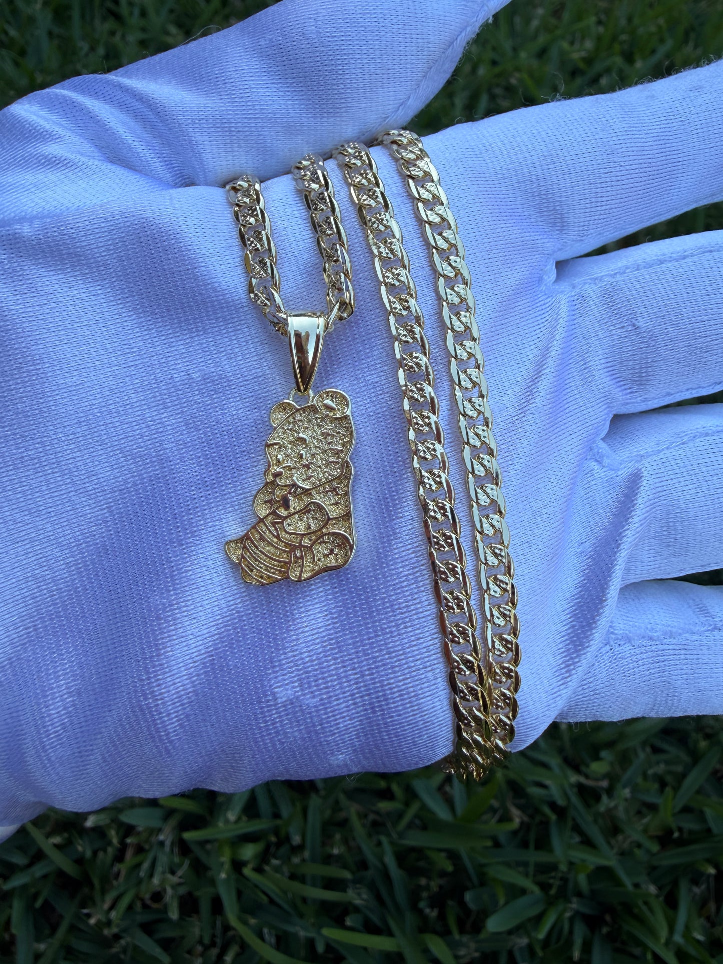 Winni Bear Necklace with Ring Set -Poohs
