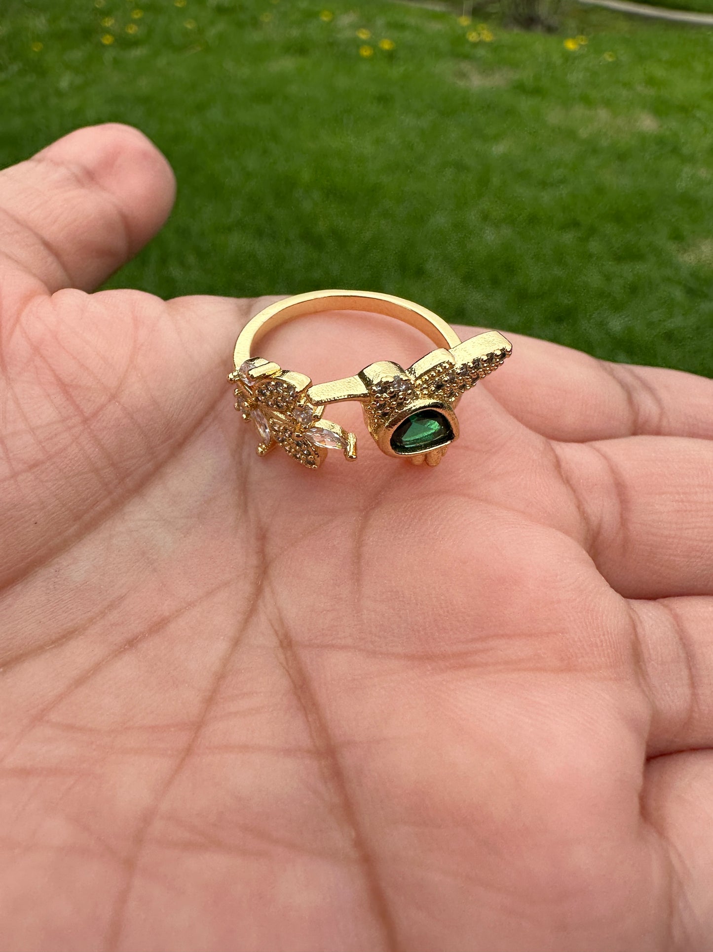 Green Birdy Ring Adjustable