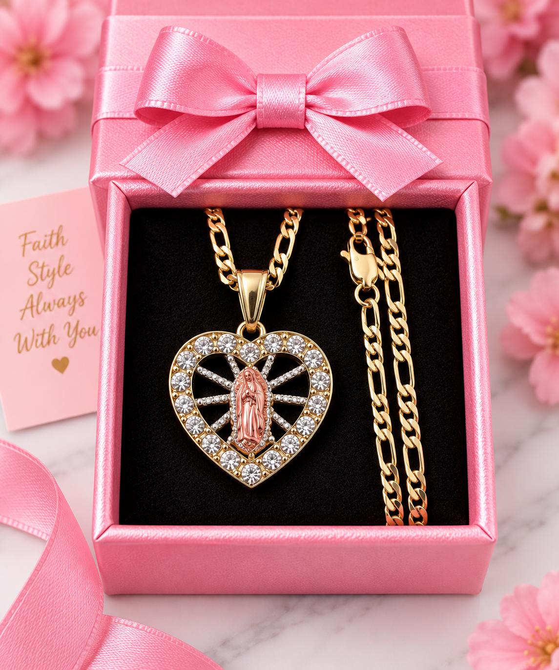 Heart St Jude - Virgin Mary - San Judas -Virgencita Necklace