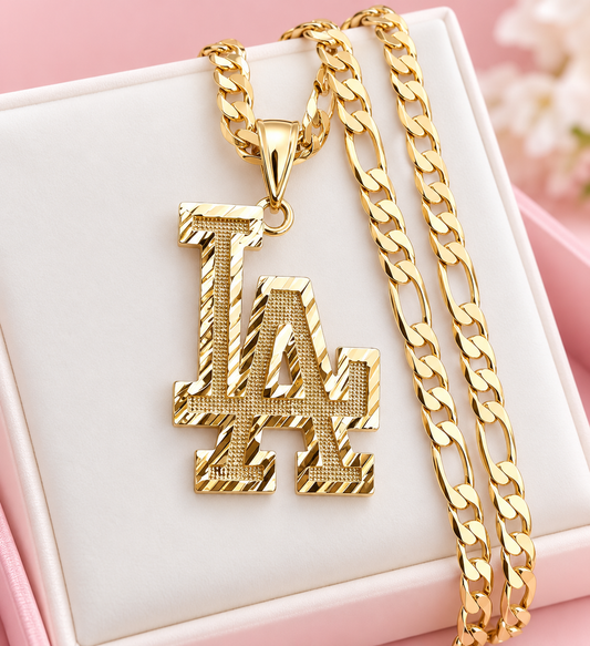 Los Angeles themed Necklace Gold Plated with Chain