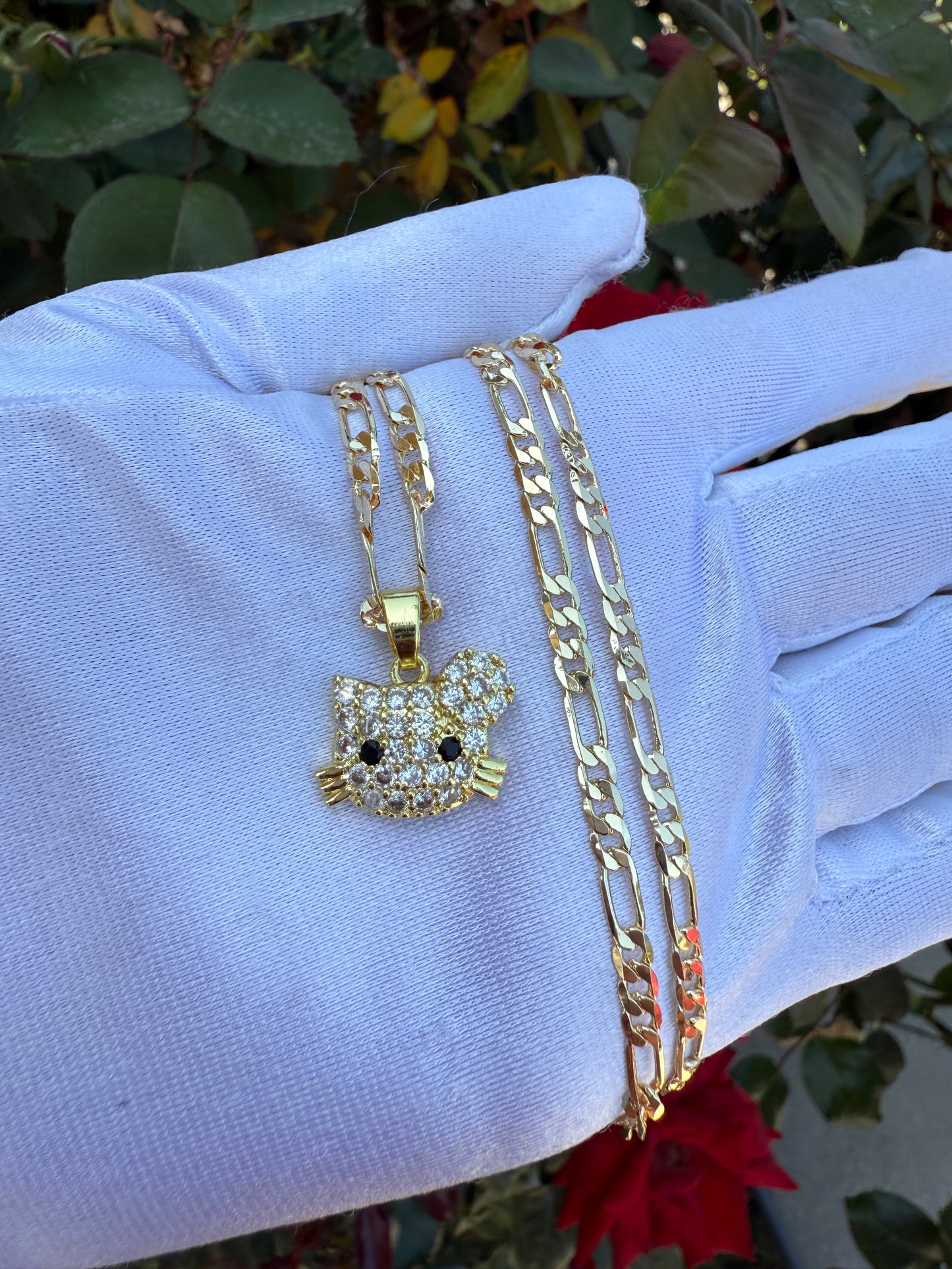 Cat Necklace with Chain Kitty Pedant with Chain