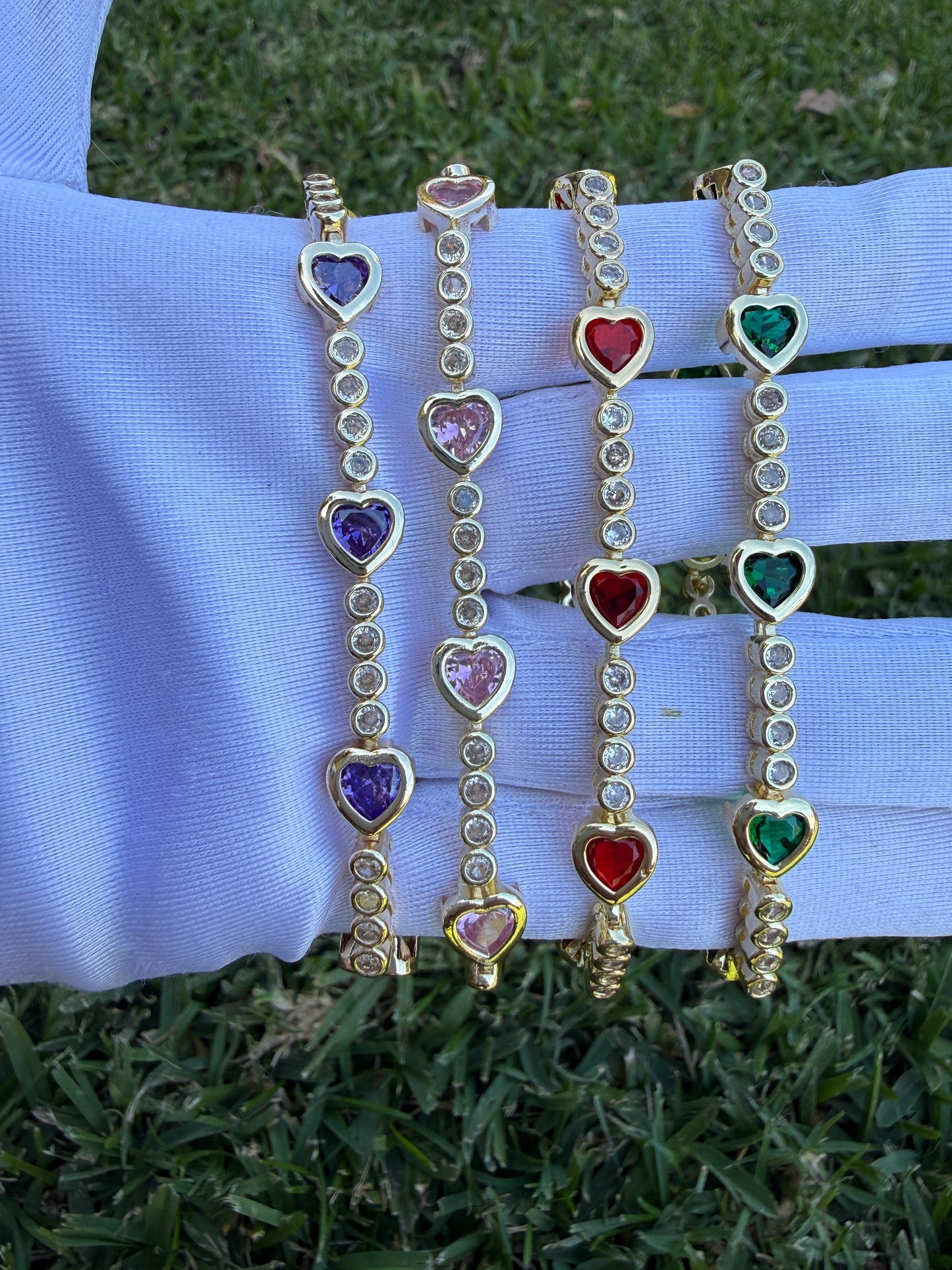 Heart 7” Color gold plated Bracelet