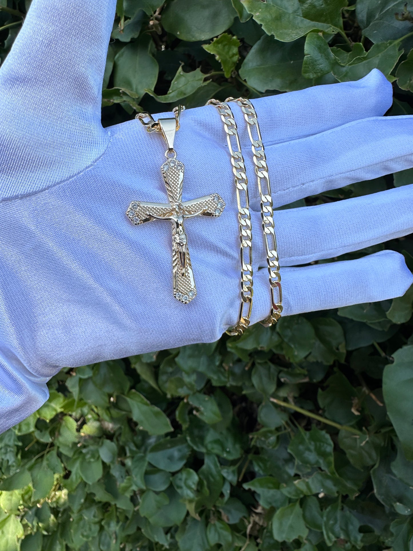 Cross Necklace with Chain Gold Plated