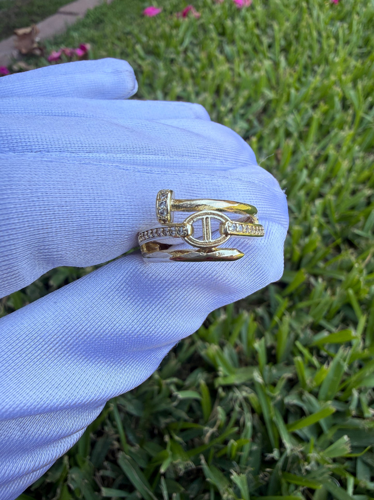 Nugget Cute Rings Gold Plated Heart & Clover Designs for Women's Fashion Jewelry Gold Plated Versatile and Charming Accessory