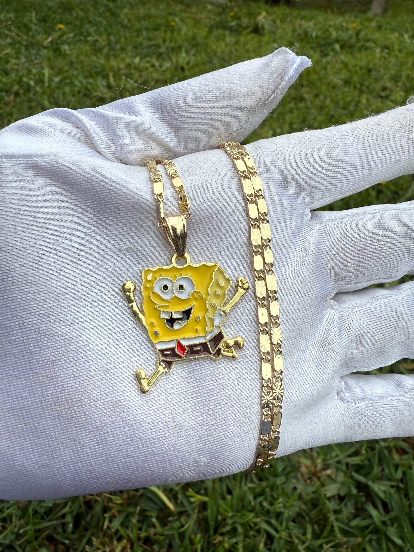 Cartoon Necklace with Sponge or Pink Star Charm