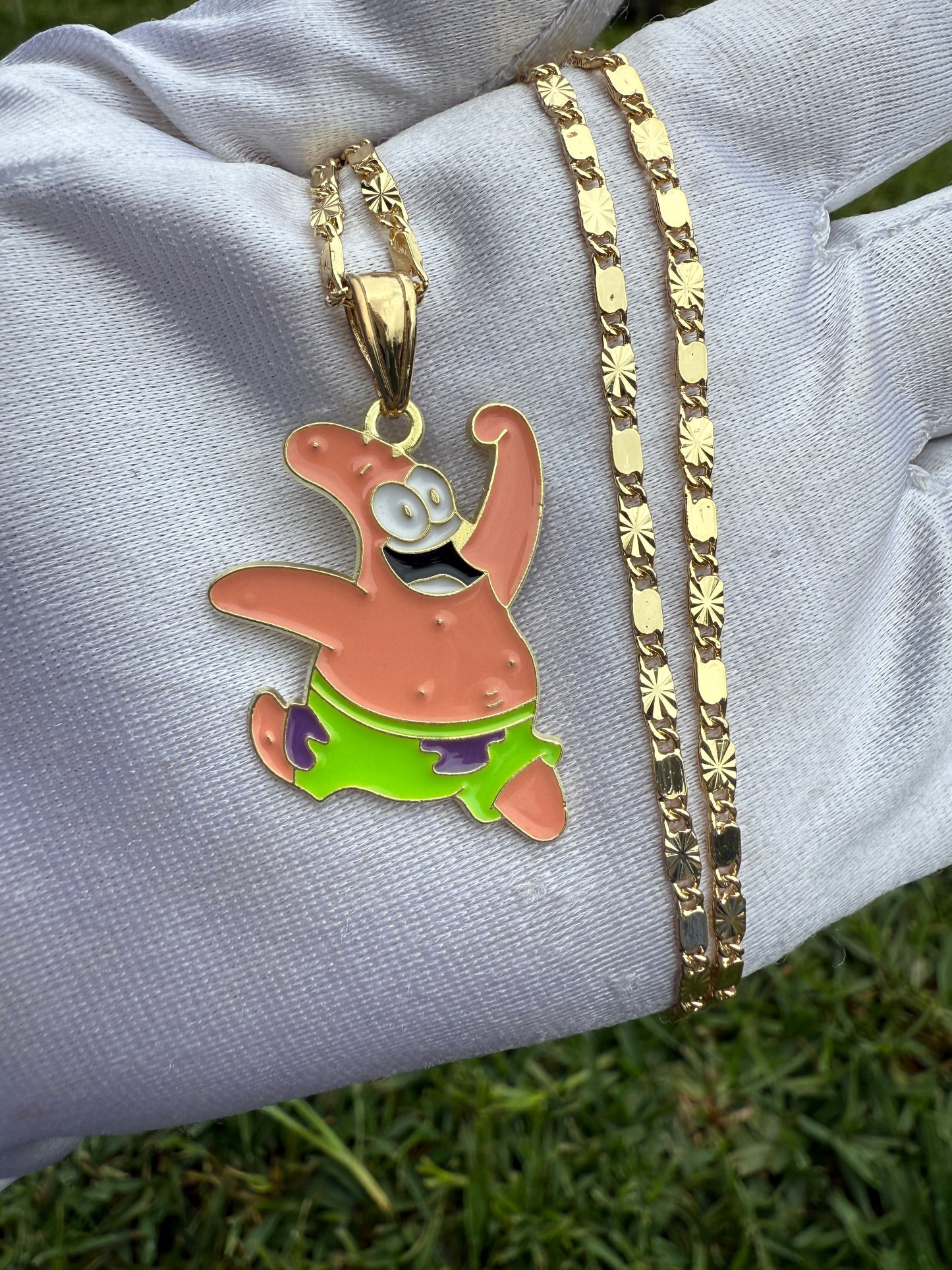 Cartoon Necklace with Sponge or Pink Star Charm