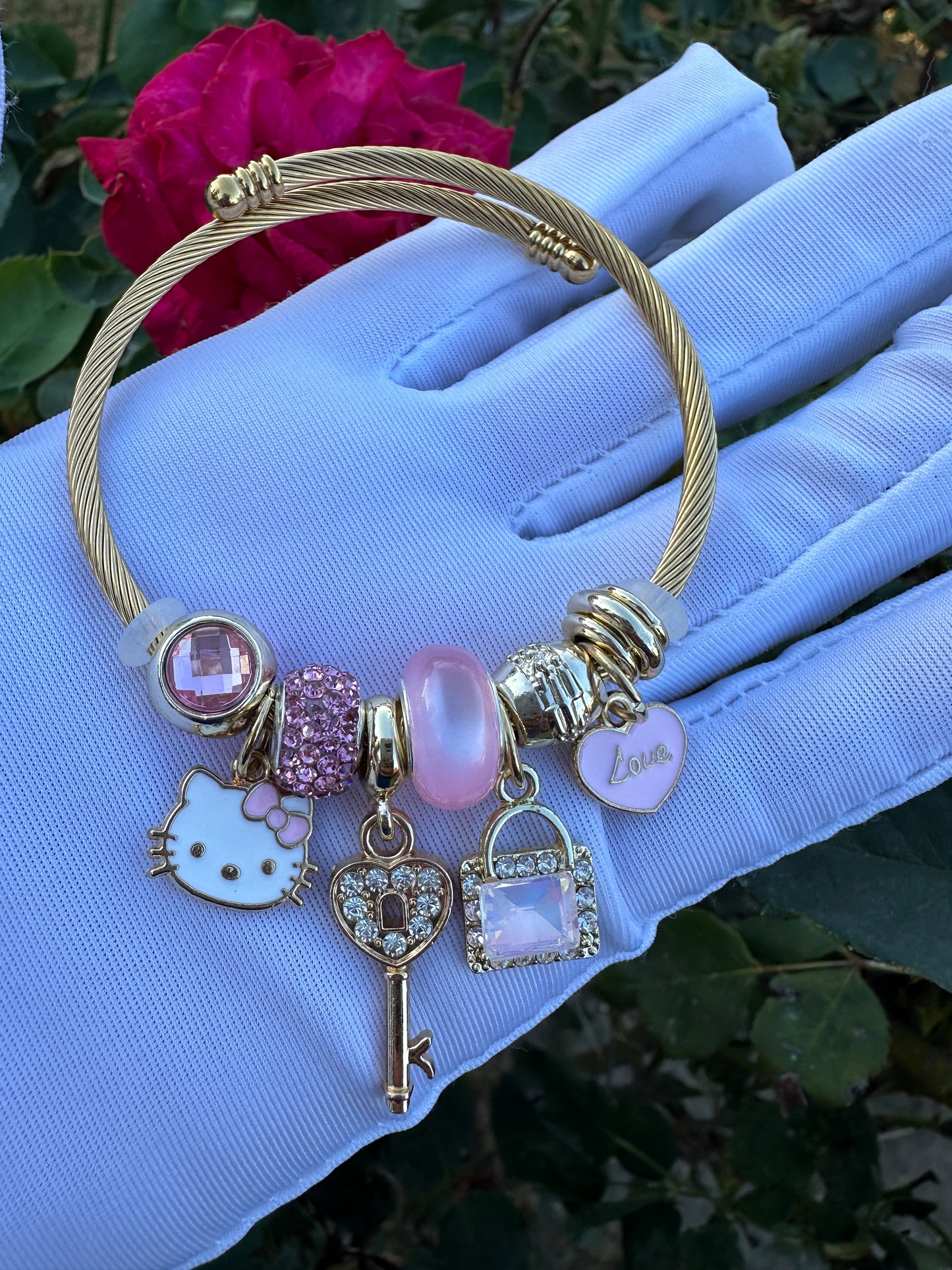 Kitty Bracelets for her Adjustable Charm Bracelet