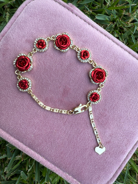 Rose Bracelet Gold Plated 7’5 inches