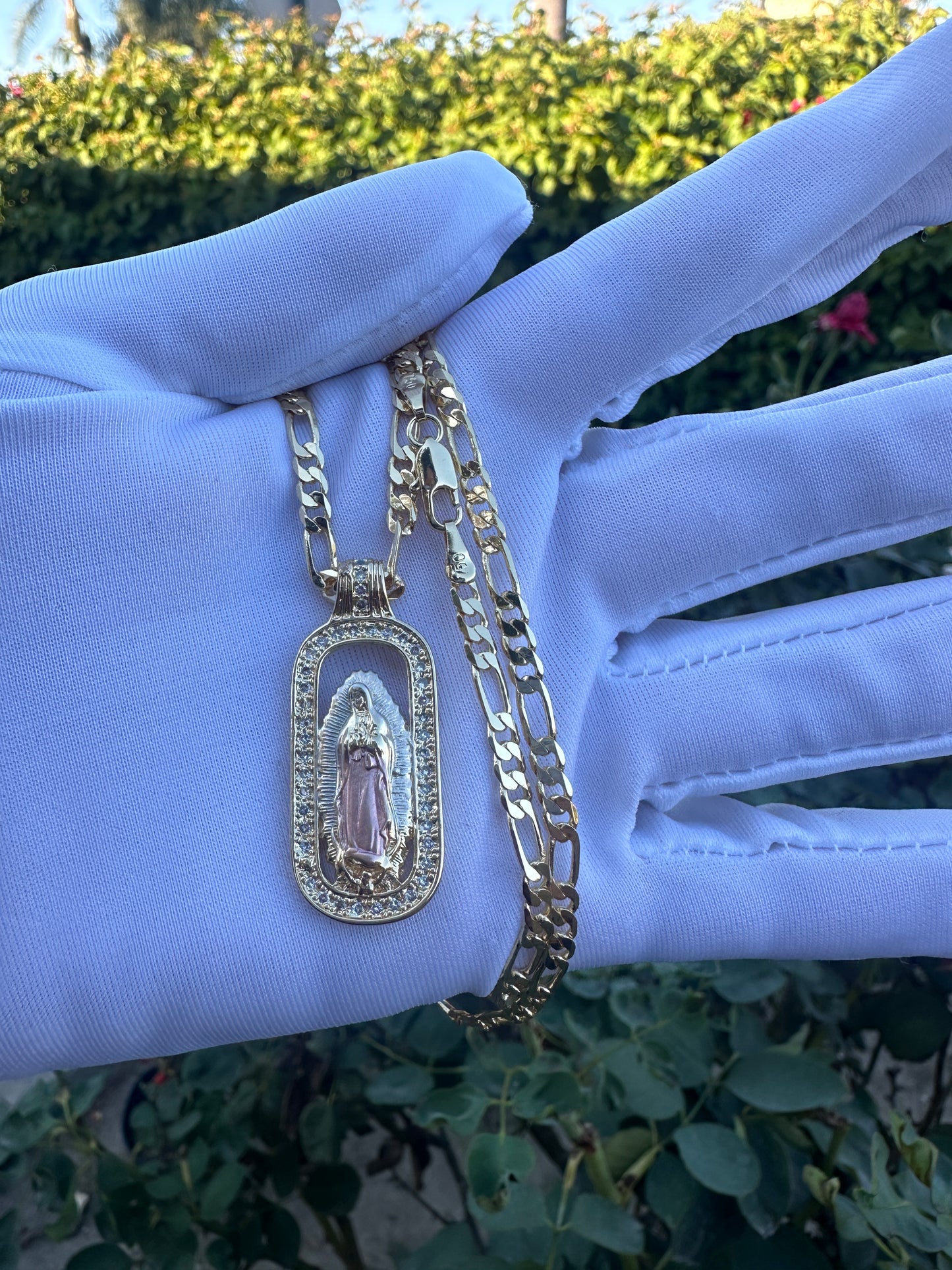 Virgin Of Guadalupe Necklace Gold Plated for him or her