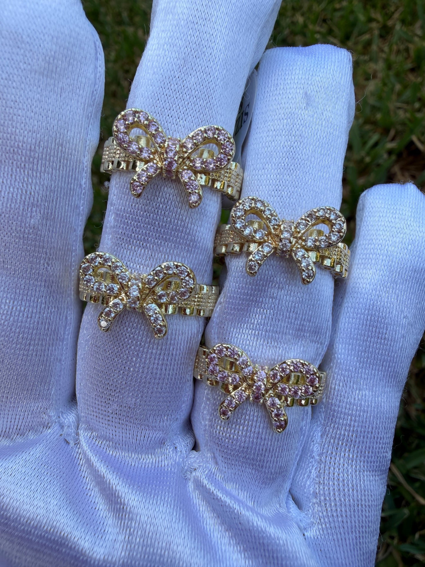 CZ Bow Ring – 18K Gold Plated