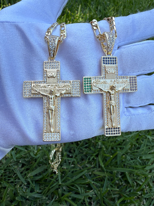 Cross Bling Necklace Plated Crucifix