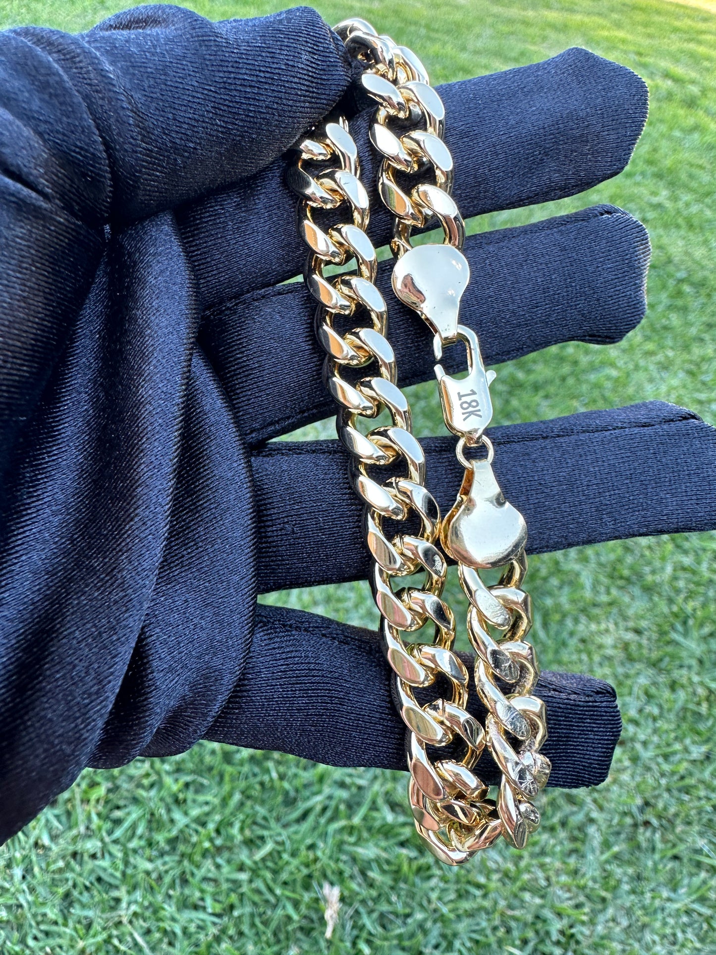 Solid Cuban Link Bracelet Gold Plated 18k