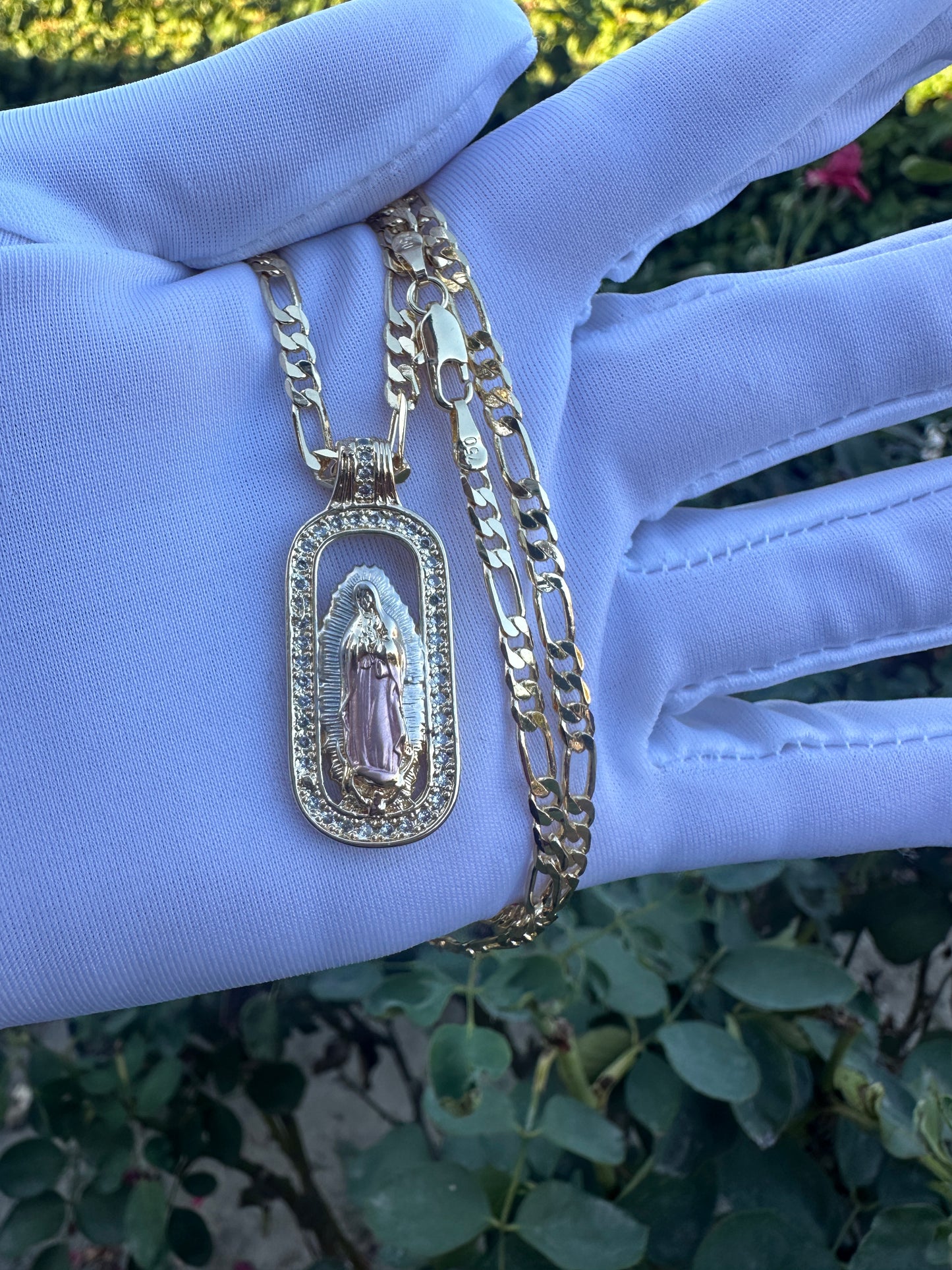 Virgin Of Guadalupe Necklace Gold Plated for him or her