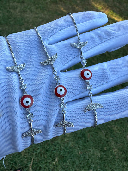 Red Evil Eye Protection Adjustable Bracelet for him or her