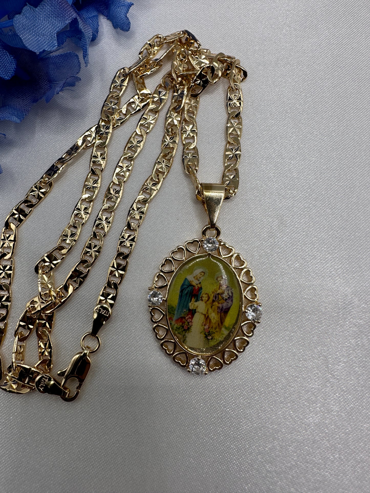 “Sacred Family” Necklace Gold Plated