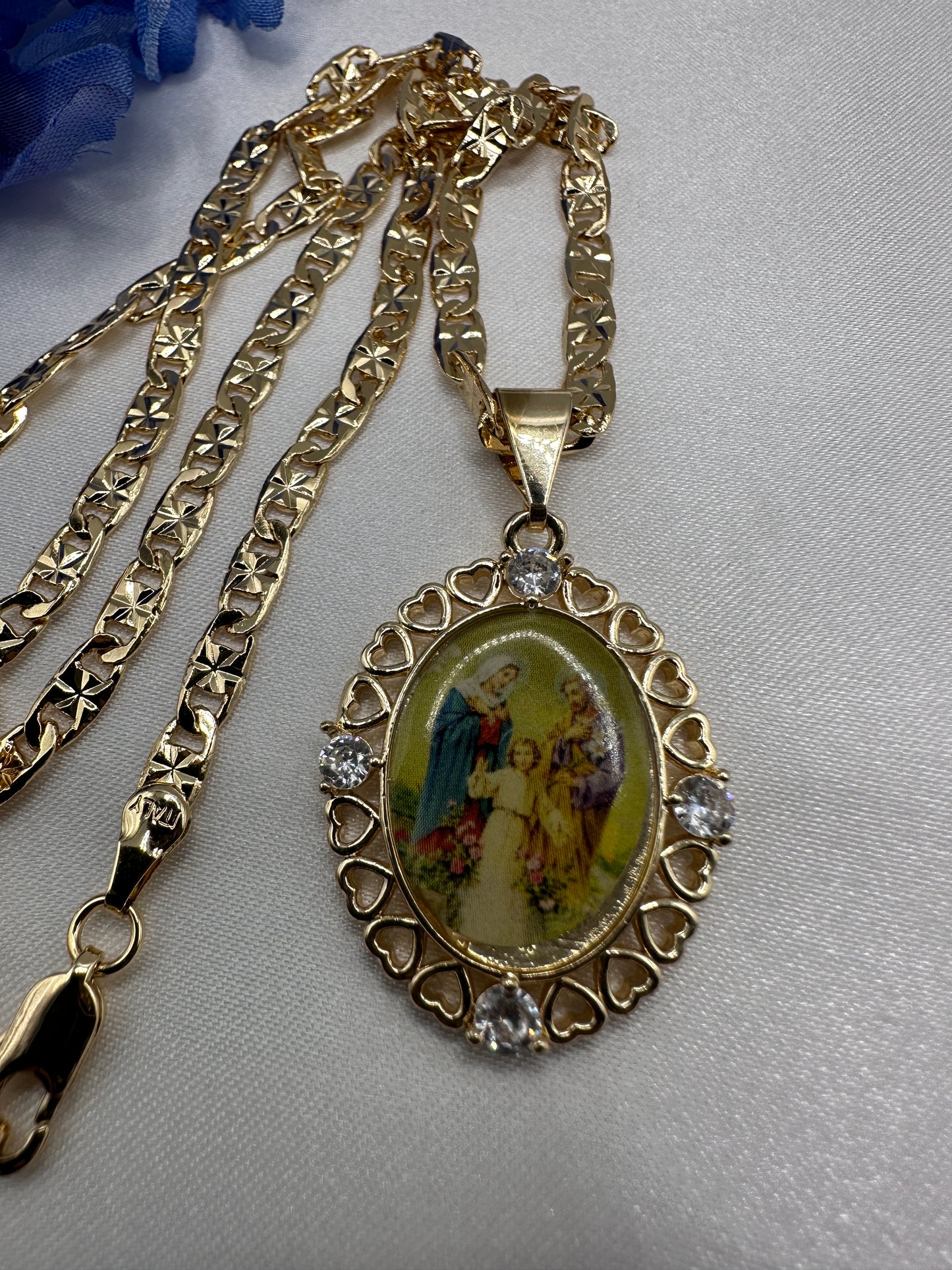 “Sacred Family” Necklace Gold Plated