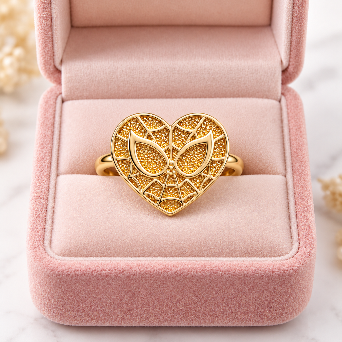 Spider Heart Ring